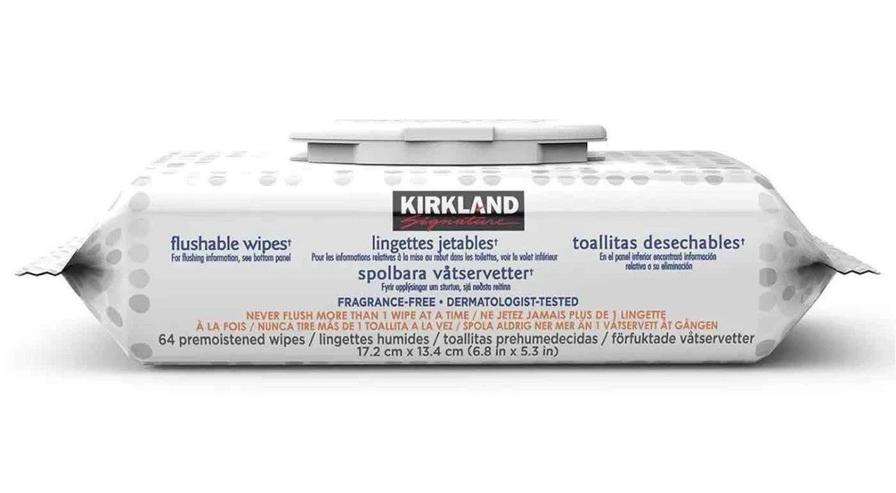 Kirkland Signature Flushable Wipe Moist Clean Soft Fresh 10 x 64 Pack 640 Sheets