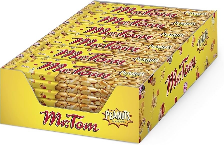 Mr Tom Peanut Brittle Bar - Roasted Peanut in Caramel Box Of 40g X 36