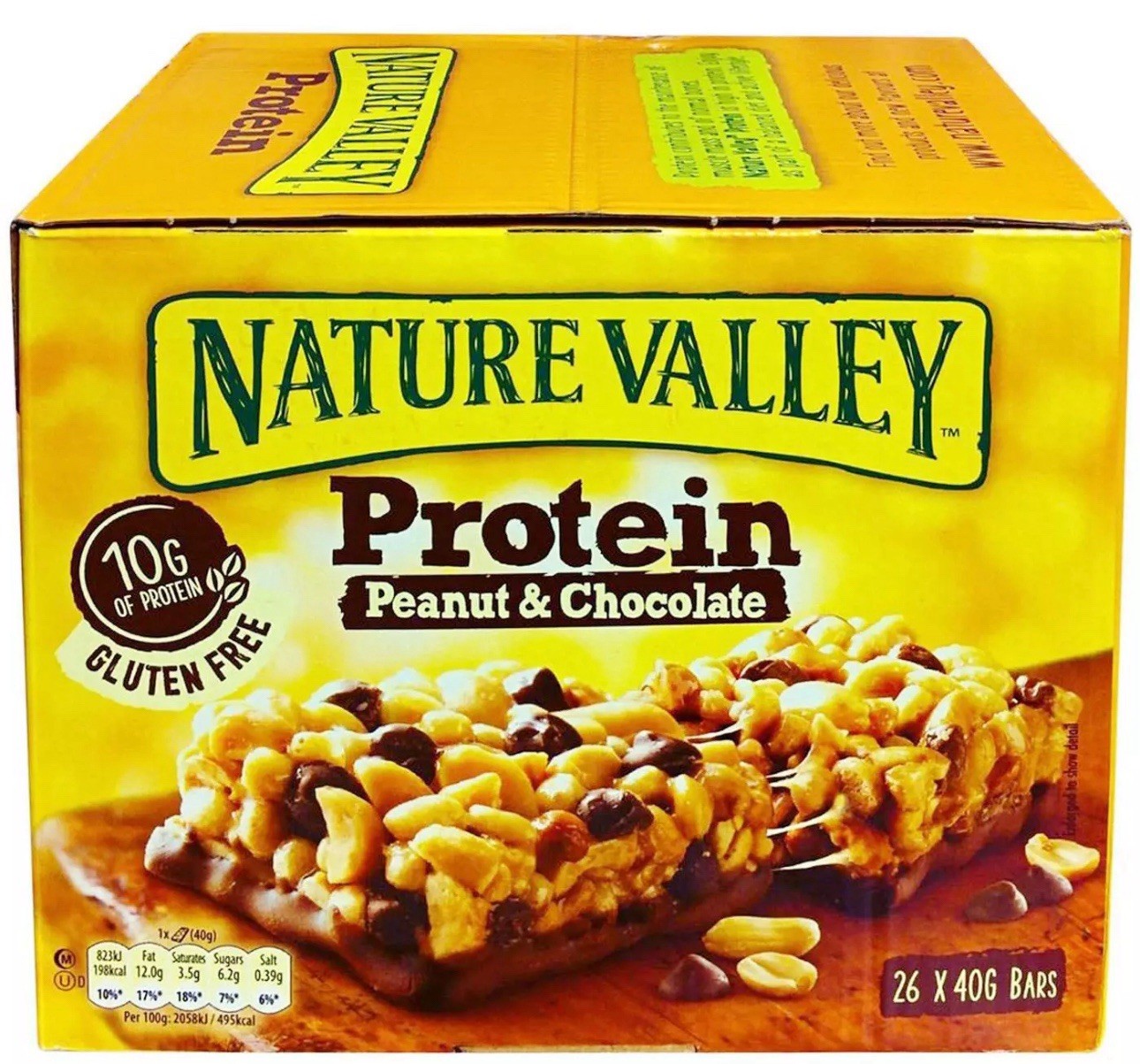 Nature Valley Protein Peanut & Chocolate Cereal Crunchy Bars Pack Packets 26x40g