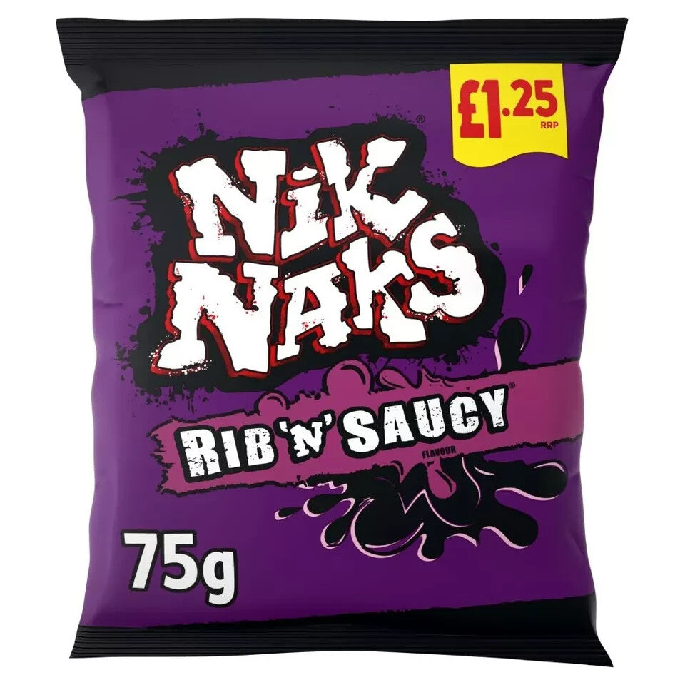 Nik Naks Rib 'N' Saucy Flavour Crisps (20 x 75g) Only £23.99 TRACKED POSTAGE