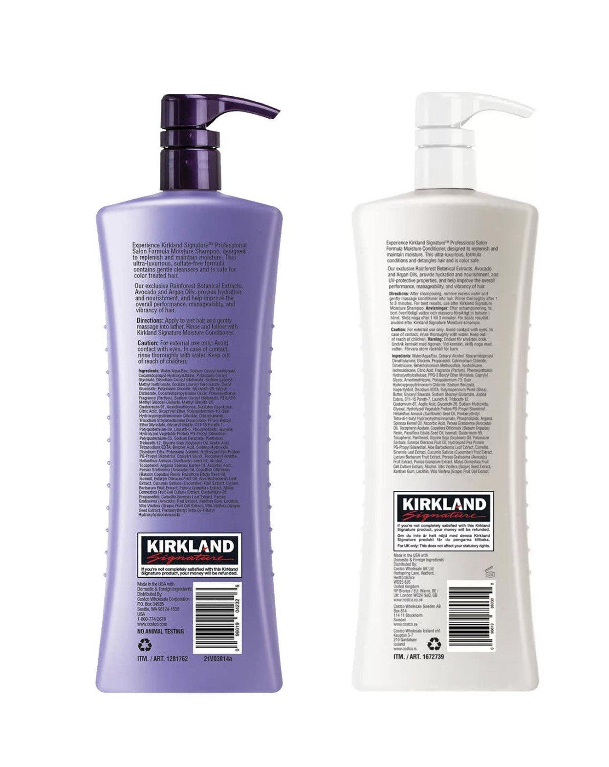 Kirkland Signature Professional Salon Formula Moisture Shampoo Conditioner Pack