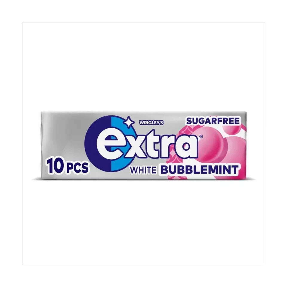 New Wrigley's 30 Packets Extra Chewing Gum Bubblemint Sugar Free Wrigleys Packs