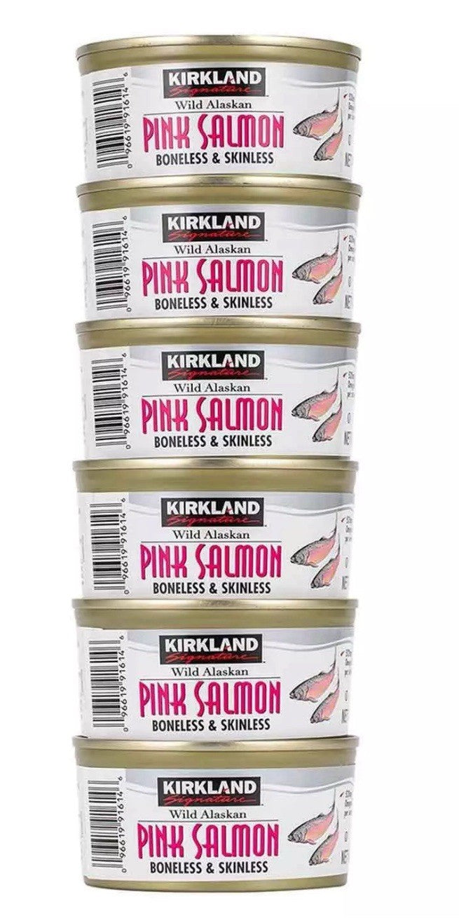 Kirkland Signature Wild Alaskan Pink Salmon Boneless & Skinless Cans Pack 6x170g