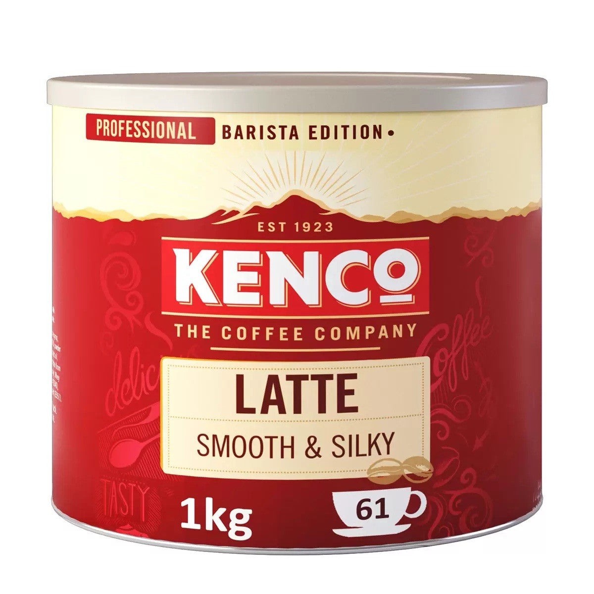 3 x 1Kg Kenco Latte Smooth & Silky Tins Instant Coffee Powder-total 183 Servings