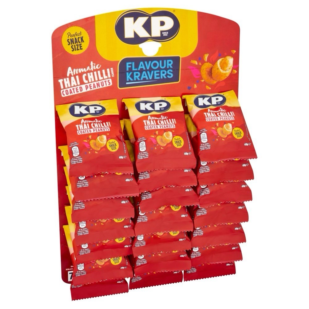 KP Aromatic Thai Chilli Coated Peanuts Pub Card 21x50g