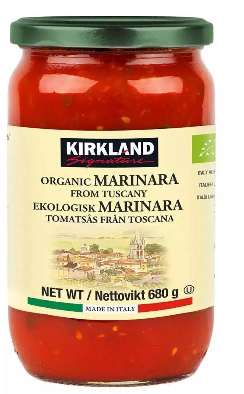 Kirkland Signature Organic Marinara Italian Sauce Jars Tuscan-Grown Pack 3x680g