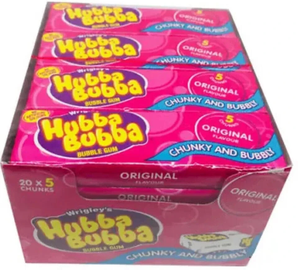 Hubba Bubba Bubble Gum Original Flavour Pack Of 20 X 5 Pcs (BBD 16/01/2025)