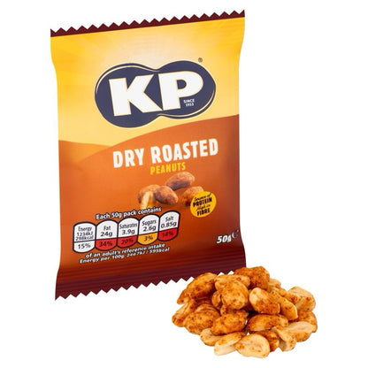 Pub Carded KP Dry Roasted Peanuts  21 x 50g Packets Nuts