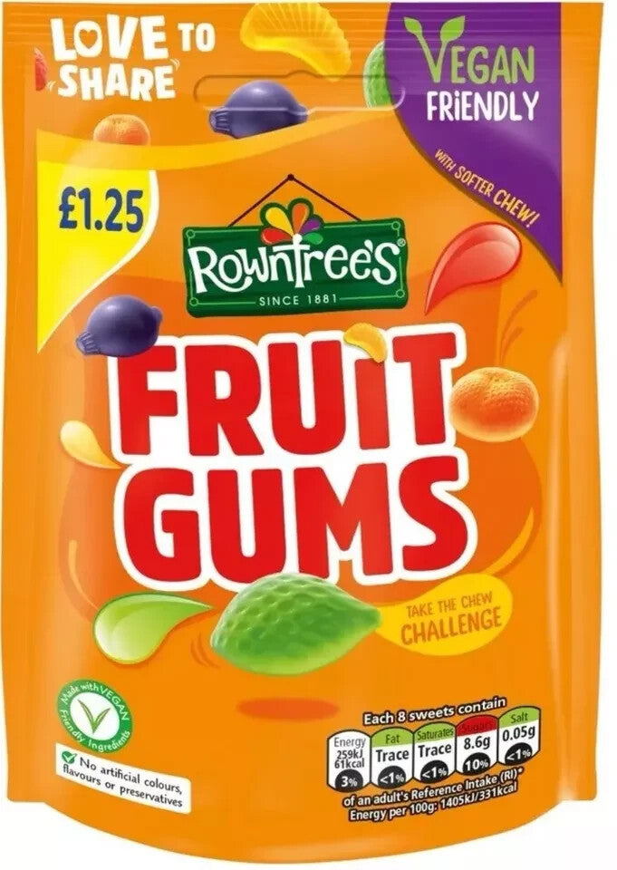 Rowntrees Fruit Gums Bag (120g) X 20 Bags TRACKED POSTAGE ~Good