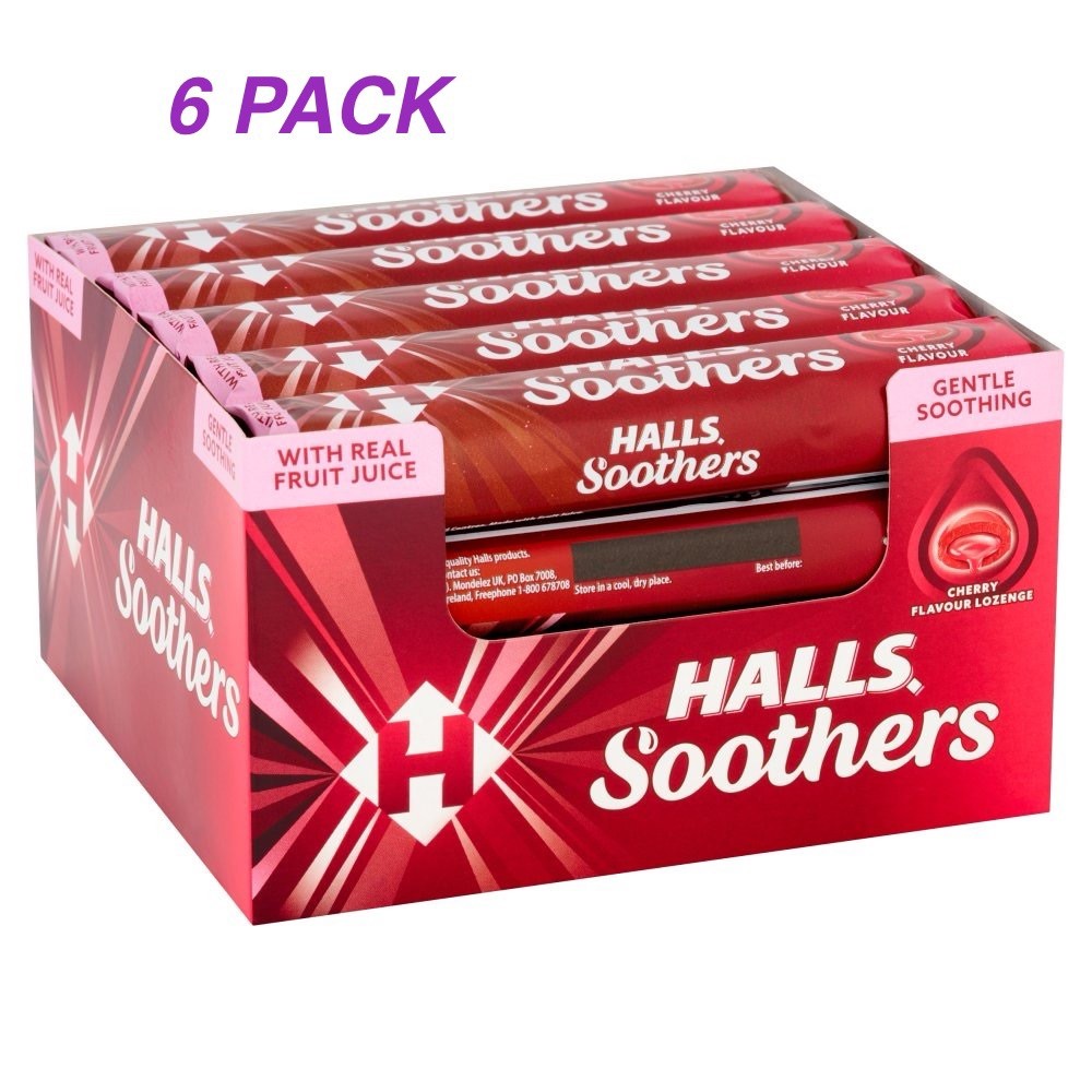 Halls Soothers Cherry Flavour 6 Pack 20 boxes 