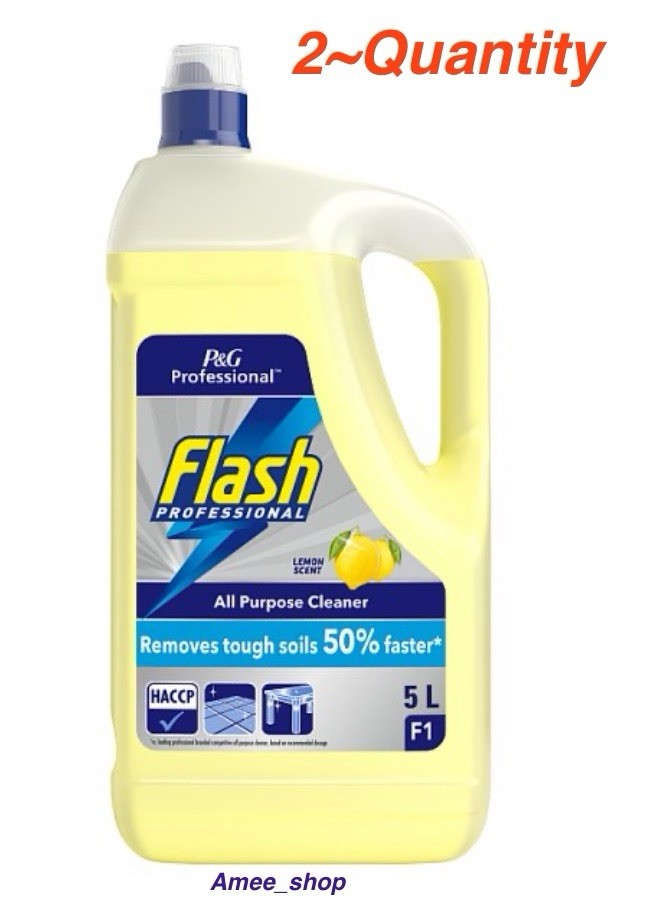 2 x 5L Flash Professional All Purpose Cleaner Floor Clean LEMON
