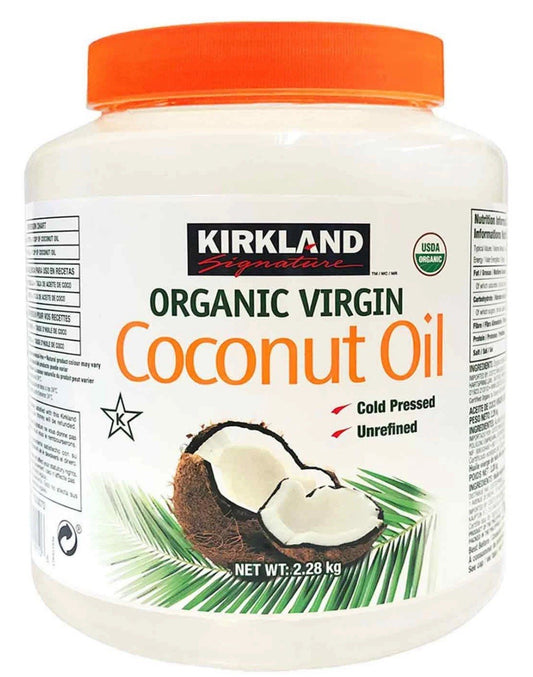 Kirkland Signature Organic Virgin Coconut Oil Pure Pressed Unrefined Tub 2.28 kg