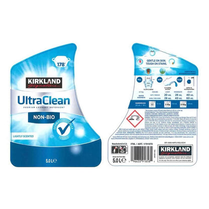 Kirkland Signature Ultra Clean Non Bio Laundry Detergent Odour 178Washes Pack 5L