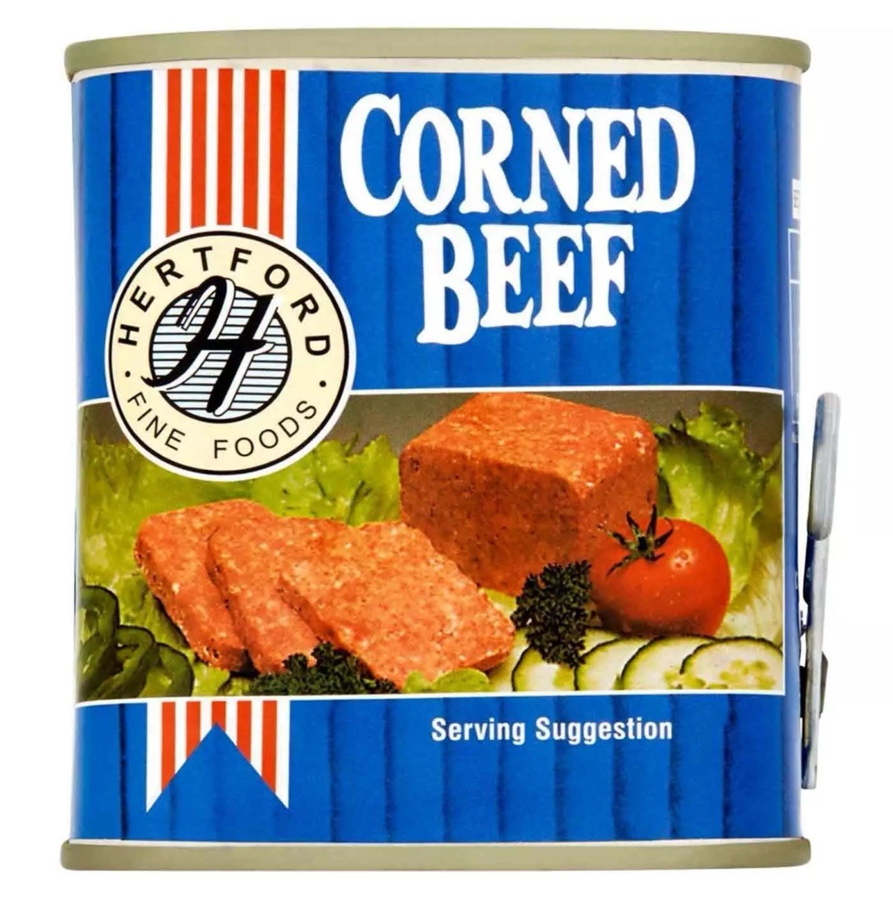 Hertford Fine Foods Corned Beef Ready To Eat Snack Sandwich Tin Can Pack 12x340g