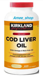 Kirkland Signature Cod Liver Oil With Omga 3 Fish 1150mg Vitamin - 200 Capsules