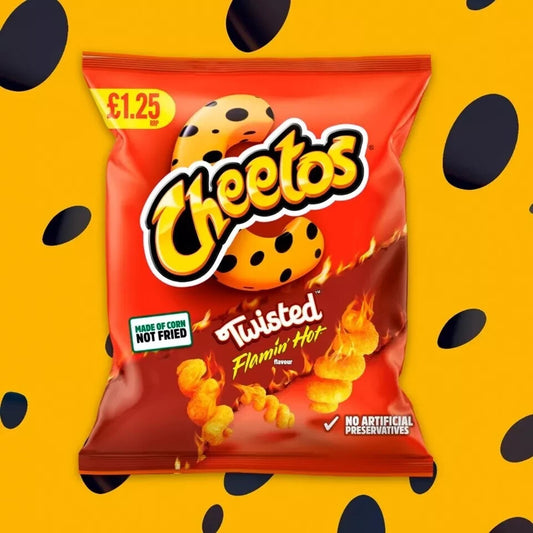 Full Box of 18 Large Bags of 65g Walkers Cheetos Twisted Flamin' Hot ONLY £18.49