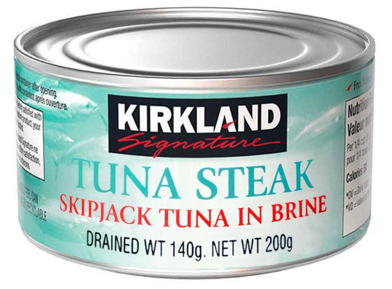 Kirkland Signature Tuna Steak Skipjack in Brine Water Drained Fish Pack 12x200g