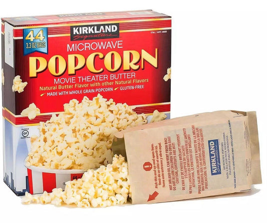 Kirkland Signature Microwave Popcorn Movie Theater Butter Natural 44 Bags 4.10Kg