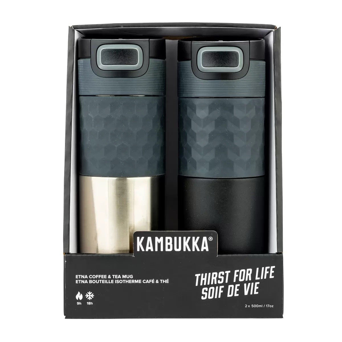 Kambukka 500ml Thermal Travel Mugs, 2 Pack  Hot Up To 9 Hours