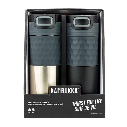 Kambukka 500ml Thermal Travel Mugs, 2 Pack  Hot Up To 9 Hours
