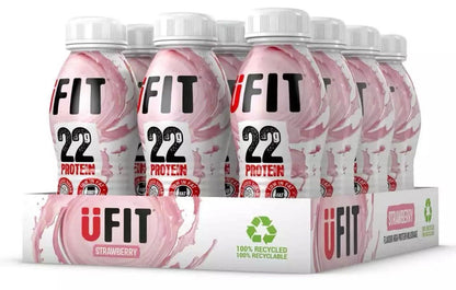 UFIT Strawberry 22g Essential Protein Shake Drink No Added Sugar Pack 12 x 310ml
