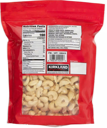 Kirkland Signature Fancy Whole Cashews with Sea Salt Food Nuts Pack of 1x1.13kg