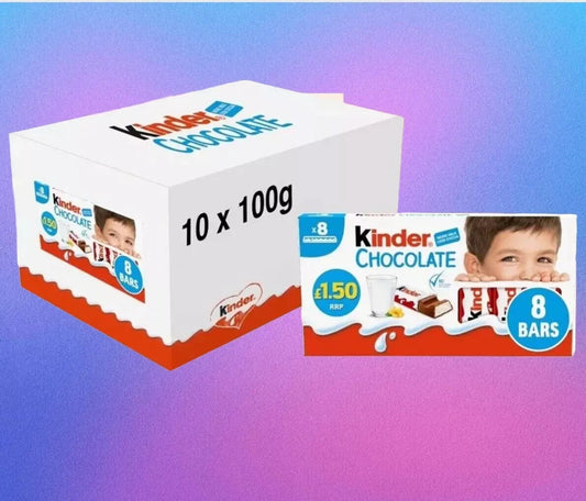 Kinder Chocolate Full Case 10 x 8 Bars (80 Bars Total)  ONLY £14.49