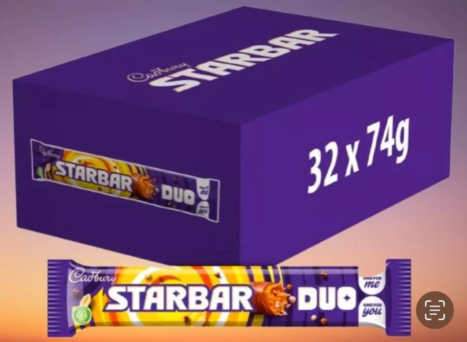 Full Box of 32 Cadbury Starbar Duo Chocolate 74g  *CHEAPEST ON EBAY Only