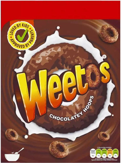Weetos Chocolatey Hoops Breakfast Cereal Wholegrain Weetabix Crunchy Pack 2x600g