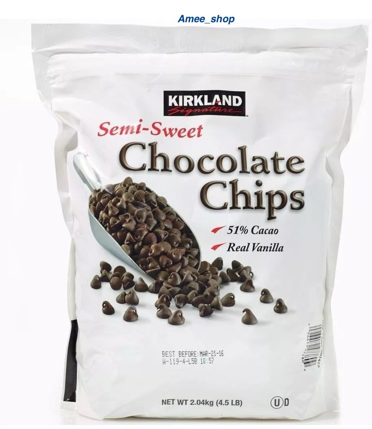 Kirkland Signature Semi Sweet Chocolate Chips - 2.04 kg