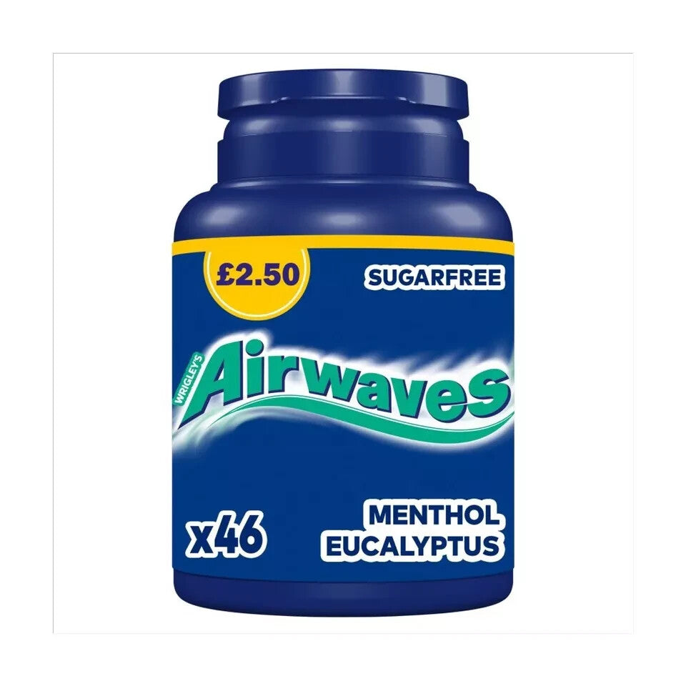 12 Pots of 46 Pellets Airwaves Menthol Chewing Gum Free P&P Only £27.99