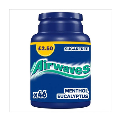 12 Pots of 46 Pellets Airwaves Menthol Chewing Gum Free P&P Only £27.99