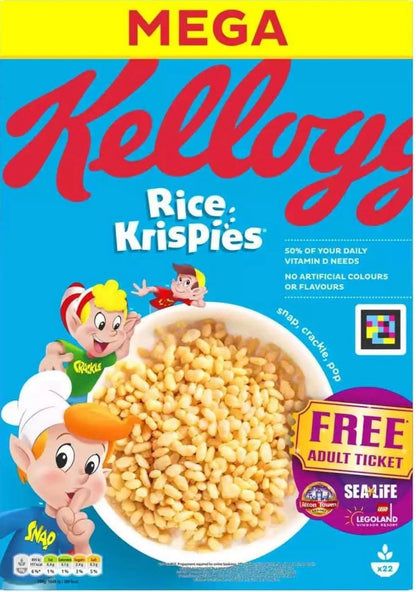 Kellogg's Rice Krispies Breakfast Toasted Grain Rice Cereal Mega Pack 2 x 660g