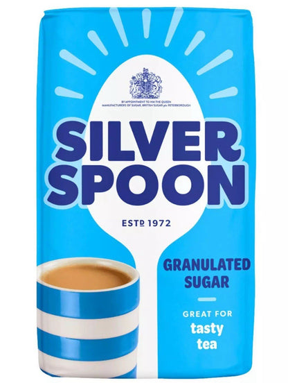Silver Spoon Granulated Pure Cane Tea Coffee White Sugar UK British Bag Pack 1kg