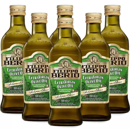 Filippo Berio Extra Virgin Olive Oil 100%Pure Flavour Dressing Bottles 6 x 500ml