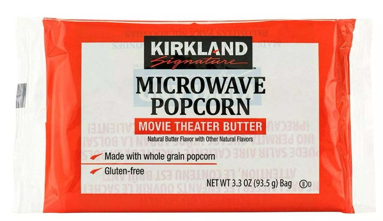 Kirkland Signature Microwave Popcorn Movie Theater Butter Natural 44 Bags 4.10Kg