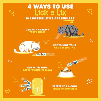 Webbox Lick-e-Lix Cat Treat Mega Mix Chicken Salmon Liver Sachets Pack 50 x 15g