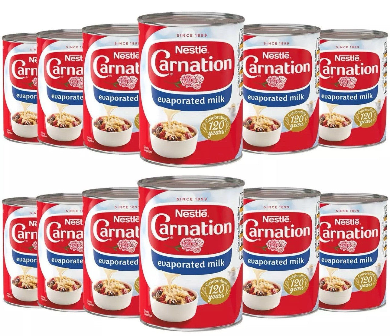 Nestle Carnation Evaporated Milk Dessert Pudding Rich Creamy Topping Pack12x410g