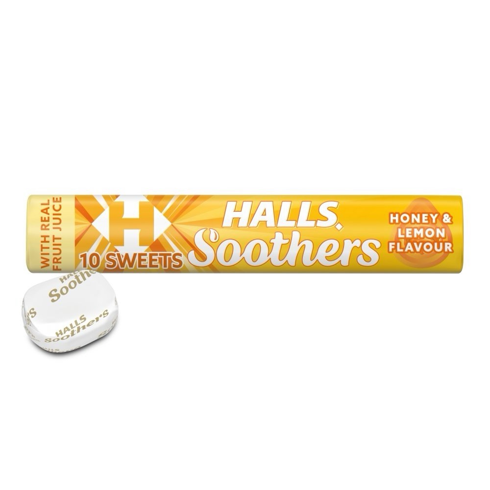 20 x Halls Soothers Lozenges - Honey & Lemon Flavour with Liquid Centre