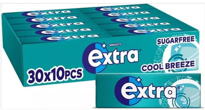 30 Packets Wrigleys Extra Chewing Gum Cool Breeze Sugar Free £18.50 FREE POSTAGE