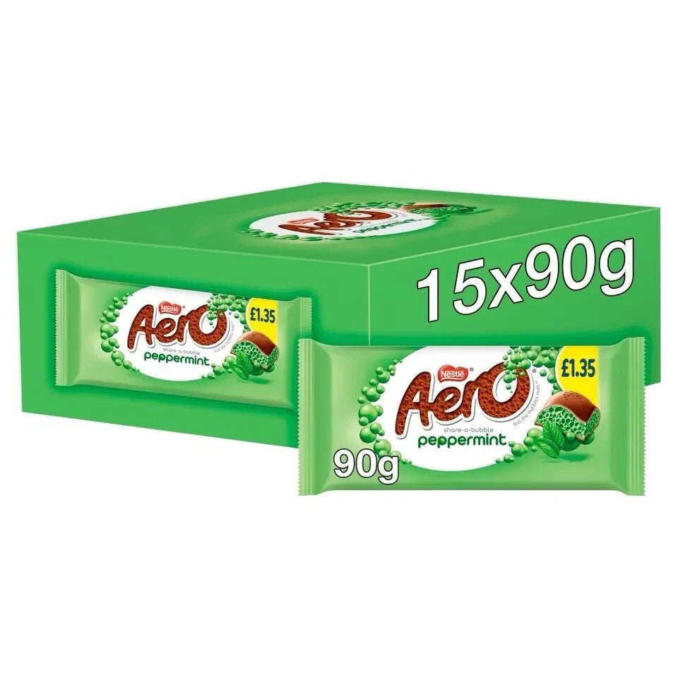 Aero Peppermint Sharing Block 90g x 15 Chocolate free tracked 48h