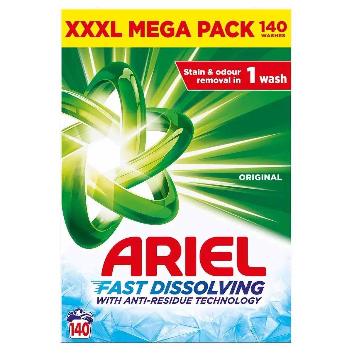 ARIEL Fast Dissolving Clothes Washing Powder 140 Wash 7.7Kg