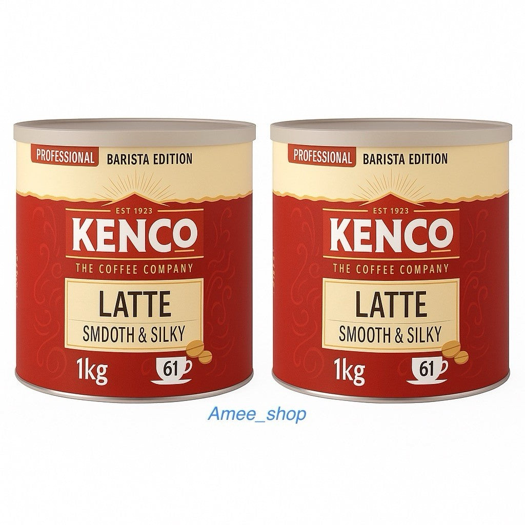 2 x 1Kg  Kenco Latte Smooth & Silky Instant Coffee Makes 61 Cups Per Tin