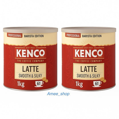 2 x 1Kg  Kenco Latte Smooth & Silky Instant Coffee Makes 61 Cups Per Tin