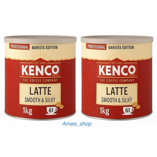2 x 1Kg  Kenco Latte Smooth & Silky Instant Coffee Makes 61 Cups Per Tin