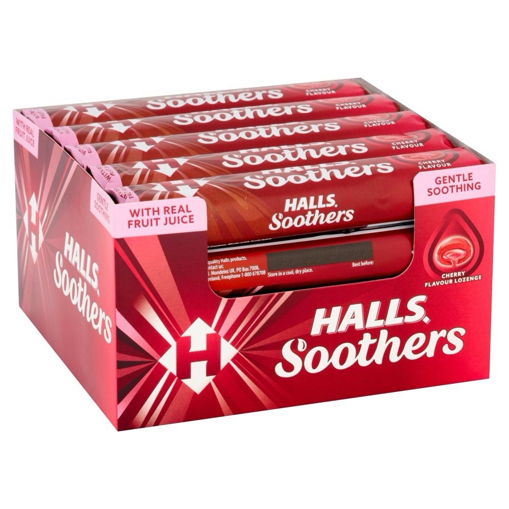 HALLS Soothers cherry Flavour  20 x 45g Full Box