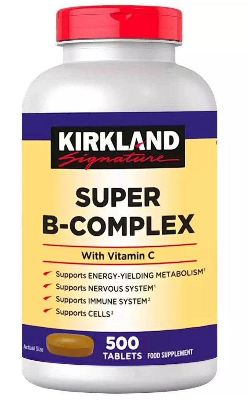 Kirkland Signature Vitamin B Super Complex with VitC Biotin Niacin Pack 500 Tabs