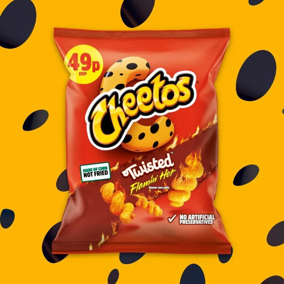 Full Box of 30 Cheetos Flamin' Hot Flavour Corn Snacks 30g Bags Only £13.99