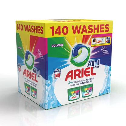 140 Ariel Colour Washing Pods All In 1 Pods Clothes Washes Cool Clean