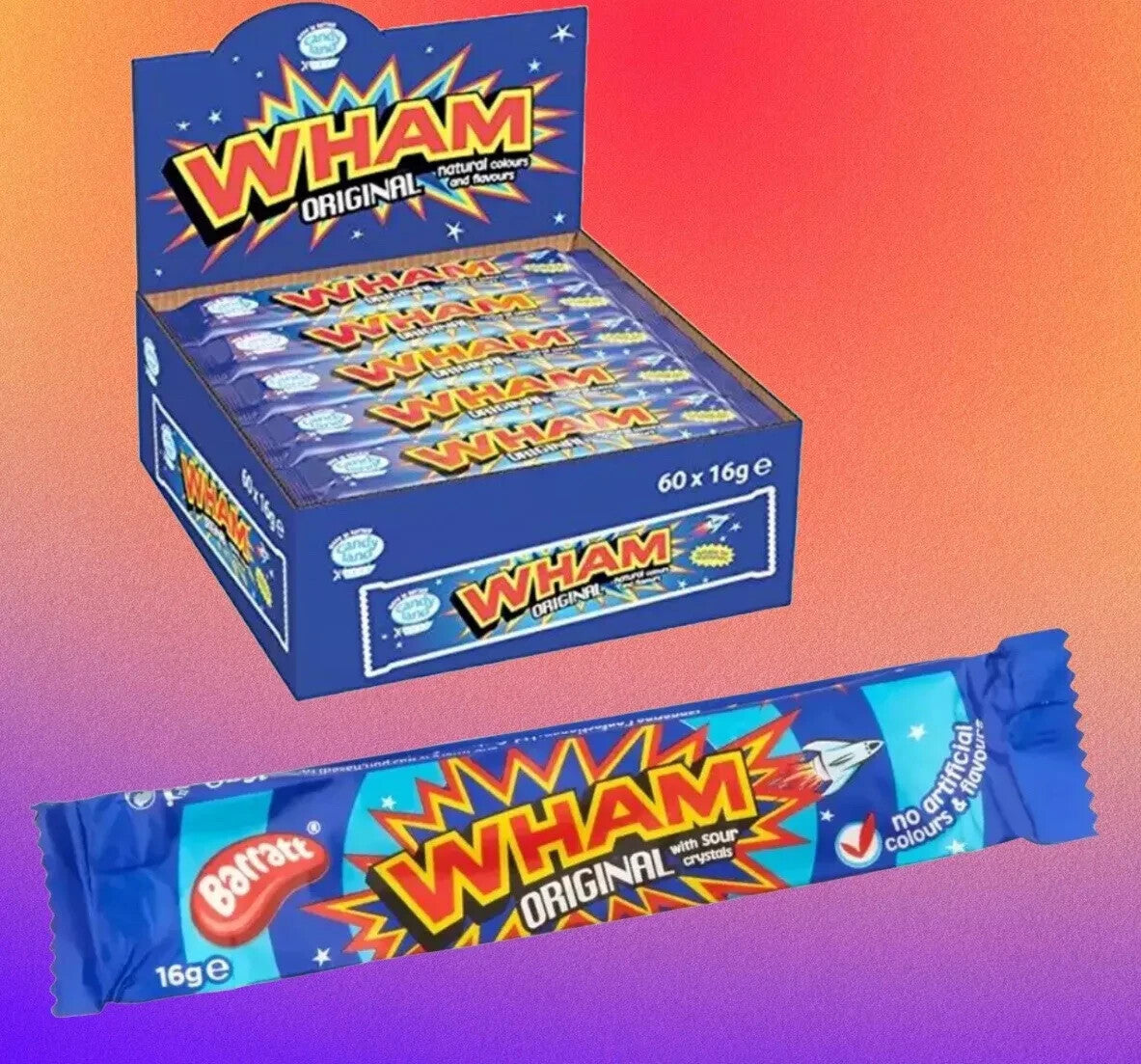 Full Case Original Retro Wham Chew Bars 60 Bars Only £11.49 tracked ~good